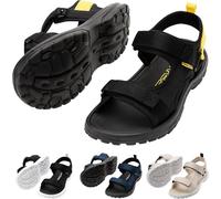 Cressi Pete Sandal Black/Yellow 41 - Sandalo Unisex Ideale per Le Giornate Estive in Spiaggia, Progettato per Comfort e Praticità in Ambienti Acquatici, Nero/Giallo, 41