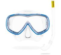 CRESSI Piumetta + Mini Island Set Maschera e Snorkel Jr - Trasparente/Blu