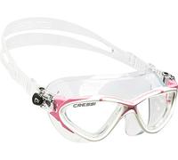 Cressi Planet Lady Premium, Occhialini Per Nuoto Piscina Triathlon E Sport Acquatici Donna, Trasparente/Bianco Rosa, Taglia unica