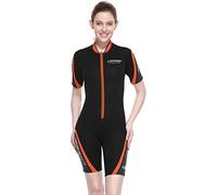 Cressi Playa Lady Shorty, Muta High Stretch in Neoprene 2.5 mm Donna, Nero/Arancio, S/2