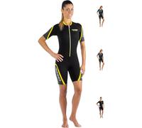 Cressi Playa Lady Shorty, Muta High Stretch In Neoprene 2 5 Mm Donna, Nero/Giallo, 3XL
