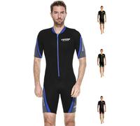 Cressi Playa Man Wetsuit 2.5 mm, Muta Shorty in Neoprene High Stretch Uomo, Nero/Blu, XS/1