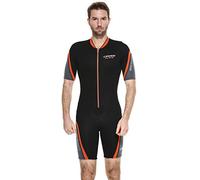 Cressi Playa Man Wetsuit 2.5 mm, Muta Shorty in Neoprene High Stretch Uomo, Nero/Arancio, L/4