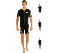 Cressi Playa Man Wetsuit 2.5 mm, Muta Shorty in Neoprene High Stretch Uomo, Nero/Giallo, M/3