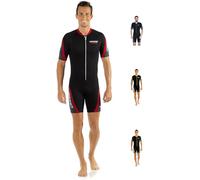 Cressi Playa Man Wetsuit 2.5 mm, Muta Shorty in Neoprene High Stretch Uomo, Nero/Rosso, L/4
