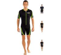 Cressi Playa Man Wetsuit 2.5 mm, Muta Shorty in Neoprene High Stretch Uomo, Nero/Lime, S/2