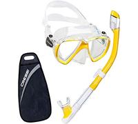 Cressi Ranger & Dry, Set Maschera per Snorkeling Unisex Adulto, Trasparente/Giallo, Taglia Unica