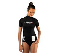 Cressi Rash Guard Lady Dive Center Short Sleeve, Maglia Protettiva Maniche Corte o Lunghe in Speciale Tessuto Elastico-Protezione Solare UV (UPF) 50+ Donna, Nero, M/3 (40)