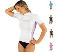 Maglietta da bagno donna Cressi Rash Guard S/SL bianco/lilla (M (40))