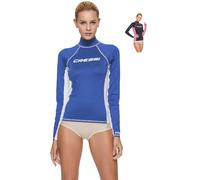 Cressi Rash Guard, Maglia Protettiva a Maniche Lunghe, in Speciale Tessuto Elastico, Protezione Solare UV/UPF 50+ Donna, Royal Blu/Bianco, M/3