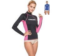 Cressi Rash Guard, Maglia Protettiva Maniche Lunghe Donna, Nero/Rosa, S/2