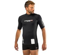Cressi Rash Guard Man Black, Maglia Protettiva con Maniche Corte in Speciale Tessuto Elastico, Protezione Solare UV (UPF) Uomo, Nero/Logo Dive Center, M/3 (50)