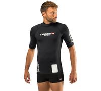 Cressi Rash Guard Man Black, Maglia Protettiva con Maniche Corte in Speciale Tessuto Elastico, Protezione Solare UV (UPF) 50+ Uomo, Nero/Logo Dive Center, XL/5 (54)