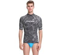 Cressi Rash Guard Man, Maglia Protettiva con Maniche Corte in Speciale Tessuto Elastico, Protezione Solare UV (UPF) 50+ Uomo, Blu Mimetico, XS/1 (46)