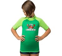 Cressi Rash Guard Short Jr, Maglia Protettiva in Tessuto Elastico con Protezione Solare UV (UPF) 50+ Bambini, Verde (Kelly/Kiwi), 5/6 Anni 116