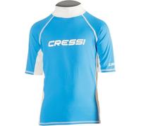 Cressi RashGuard Junior Maglia Protettiva in Tessuto Elastico con Protezione solare UV (UPF) 50+, Blu (Azzurro/Bianco), M/3 (Taglia del produttore:8-9 Anni)