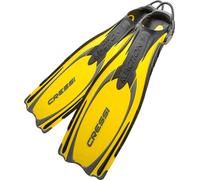 Cressi Reaction Ebs Fins Pinne Alte Prestazioni per Immersione con Ebs Strap, Unisex Adulto, Giallo/Argento, S/M (39/42)