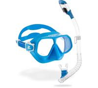 CRESSI Clear/Azure, Combo Set Junior, Maschera Rombo e Snorkel Mini Dry Gioventù Unisex, Trasparente/Azzurro, Unica