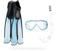 Cressi Rondinella Bag Set Set Pinne, Maschera e Snorkel, Unisex - Adulto, Acquamarina, 45/46