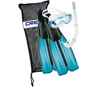 Cressi Rondinella Bag Set Set Pinne, Maschera e Snorkel, Unisex - Bambino, Acquamarina, 33/34