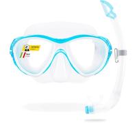 Cressi Samoa & Mexico - Combo Set Maschera Samoa + Snorkel Mexico Immersioni e Snorkeling, Trasparente/Acquamarina, Taglia unica, Unisex Adulto