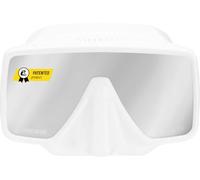 Cressi SF1 Mask - Maschera Frameless Squadrata con Lente Temperata Ideale per Immersioni Apnea e Snorkeling-Bianco_Vetro Specchiato Spectra Argento-Taglia Unica Unisex