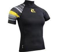 Cressi Shield Lady Rash Guard Short/SL Black Yellow - Rash Guard Manica Corta Protettiva per SUP e Sport Acquatici, Nero/Giallo, XXL/6, Donna