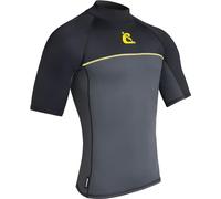 Cressi Shield Man Rash Guard Short/SL - Rash Guard Manica Corta Protettiva per SUP e Sport Acquatici, Nero/Grigio, L/4, Uomo