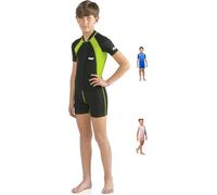 Cressi Shorty Kid - Muta Shorty per Bambini in Neoprene Ultra Stretch 1.5/2mm, Maniche Corte, M (3 Anni), Nero/Lime