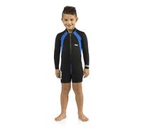 Cressi Shorty Kid - Muta Shorty per Bambini in Neoprene Ultra Stretch 1.5/2mm, Maniche Lunghe, XL (5/6 Anni), Nero/Blu