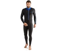 Cressi Skin Man Monopiece Wetsuit 1 mm, Monopezzo Protettivo per Snorkeling/Immersioni in Acque Temperate Uomo, Nero/Blu, 3/M