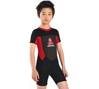 Cressi Smoby Wetsuit, Muta Shorty in Premium Neoprene 2 mm Unisex Bambini, Nero/Rosso, 1/2 Anni