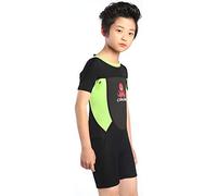 Cressi Smoby Wetsuit, Muta Shorty in Premium Neoprene 2 mm Unisex Bambini, Nero/Verde Fluo, 8/9 Anni
