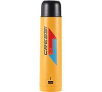 Cressi Stainless Steel Thermal Flask, Borraccia Sportiva Termica in Acciaio Inox Unisex Adulto, Giallo/Rosso, 1 l