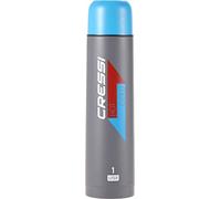 Cressi Stainless Steel Thermal Flask, Borraccia Sportiva Termica in Acciaio Inox Unisex Adulto, Grey (Antracite)/ Blu (Acquamarina), 1 l