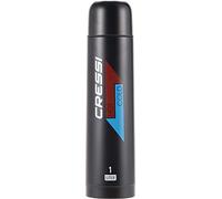 Cressi Stainless Steel Thermal Flask, Borraccia Sportiva Termica in Acciaio Inox Unisex Adulto, Nero, 1 l