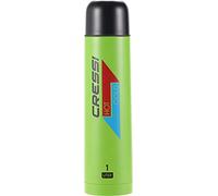 Cressi Stainless Steel Thermal Flask, Borraccia Sportiva Termica in Acciaio Inox Unisex Adulto, Verde (Kiwi)/ Nero, 1 l