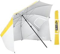 Cressi Sunshell Umbrella Parasol Max White/Yellow/Black - Ombrellone da Esterno Leggero e Portatile, per Proteggersi dal Sole e dalle Intemperie, Bianco/Giallo/Nero Ø 250cm