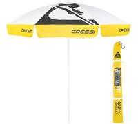 Cressi Sunshell Umbrella Parasol Pro White/Yellow/Black - Ombrellone da Esterno Leggero e Portatile, per Proteggersi dal Sole e dalle Intemperie, Bianco/Giallo/Nero, Ø 220cm