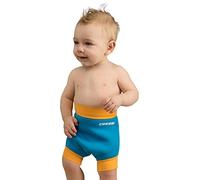 Cressi Swim, Pannolino Riutilizzabile per Neonati Unisex Bambini, Azzurro/Arancione Chiaro, S-0/4 Mesi