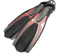 Cressi Thor EBS Fins - Pinne Professionali per Immersione con Cinturino EBS, L, Nero/Silver/Rosso