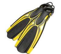 Cressi Thor EBS Fins - Pinne Professionali per Immersione con Cinturino EBS, S/M, Nero/Giallo/Silver