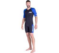 CRESSI Tiburon Man Wetsuit, Muta Shorty in Neoprene 2mm ed Elastan con Zip Anteriore YKK Uomo, Nero/Blu, 3XL/7