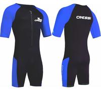 CRESSI Tiburon Man Shorty Wetsuit 2mm - Muta Shorty Uomo realizzata in Neoprene Ultra Stretch 1.5/2mm e Elastane, Nero/Blu, XL/5
