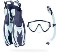 Cressi Tinetto Rocks Dry Set, Navy/Ice Cyan, L/XL