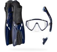 CRESSI Tino Adventure Set - Set Pinne Tonga, Maschera Tino e Snorkel Scilla, per Snorkeling e Immersioni, Adulti
