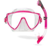 Cressi Tino + Scilla Mask + Snorkel Combo, trasparente/rosa traslucido