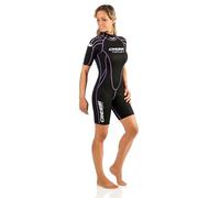 Cressi Tortuga Lady Wetsuit 2.5mm, Muta Shorty in Neoprene High Stretch Donna, Nero/Malva (Lilla), XS/1