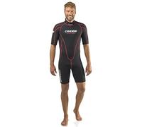Cressi Tortuga Man Wetsuit 2.5mm, Muta Shorty in Neoprene High Stretch Uomo, Nero/Rosso, S