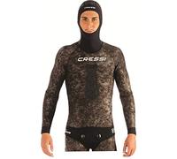 Cressi Tracina Jacket Wetsuit, Giacca Muta Pesca in Neoprene Spaccato Microporoso Supersoft - Disponibile Negli Spessori 3.5/5/7 mm Uomo, Mimetico 3.5 mm, L/4